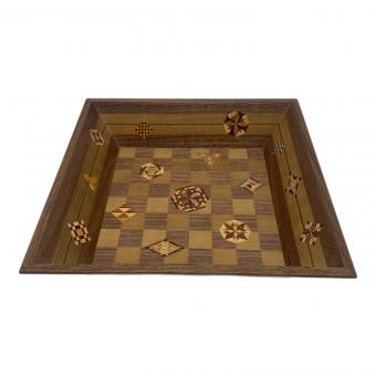 箱根寄木細工 盛器(市松・茶)