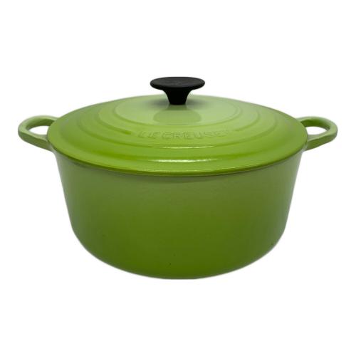 LE CREUSET (ルクルーゼ) 両手鍋 24cm 黄緑 ココット・ロンド