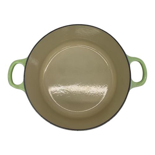 LE CREUSET (ルクルーゼ) 両手鍋 24cm 黄緑 ココット・ロンド