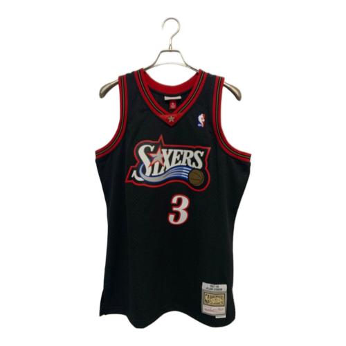MITCHELL & NESS (ミッチェルアンドネス) 復刻ユニフォーム SMJY4160-P76 NBA アレン・アイバーソン 76ers メンズ SIZE L ブラック×レッド