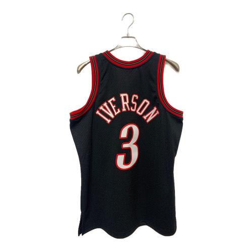 MITCHELL & NESS (ミッチェルアンドネス) 復刻ユニフォーム SMJY4160-P76 NBA アレン・アイバーソン 76ers メンズ SIZE L ブラック×レッド