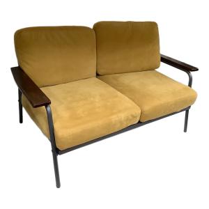 2人掛けソファー ブラック×ブラウン