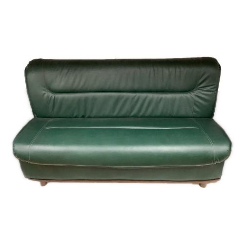 大川家具 (オオカワカグ) 2人掛けソファー ブラウン×グリーン