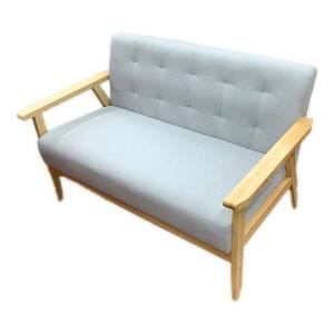 2人掛けソファー グレー×ナチュラル