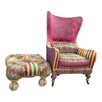 MACKENZIE CHILDS (マッケンジー・チャイルズ) 1人掛けソファー 351 マルチカラー