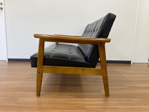 カリモク60 (カリモク ロクマル) 2人掛けソファー Kチェア2シーター W36173BWH 50周年記念復刻ブランドプレート付 スタンダードブラック