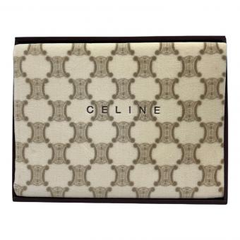 CELINE (セリーヌ) 綿毛布 保管ヨゴレ有 マカダム柄 140× 200