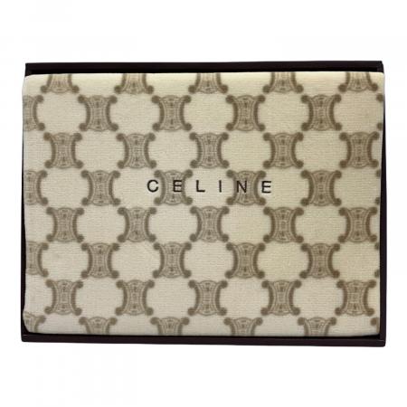 CELINE (セリーヌ) 綿毛布 保管ヨゴレ有 マカダム柄 140× 200