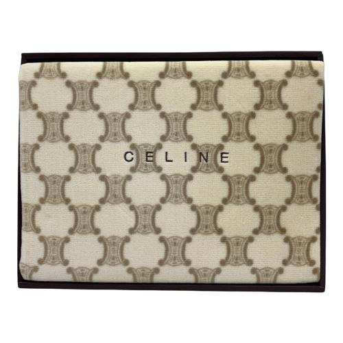 CELINE (セリーヌ) 綿毛布 保管ヨゴレ有 マカダム柄 140× 200