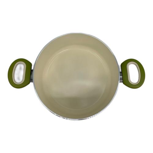 GREEN PAN (グリーンパン) 蓋付キャセロール ヘルシーセラミック/20cｍ グリーン Focus