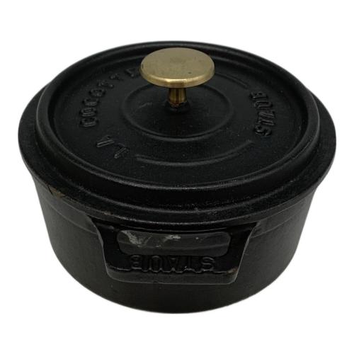 Staub (ストウブ) 両手鍋 ブラック ココットロンド12cm