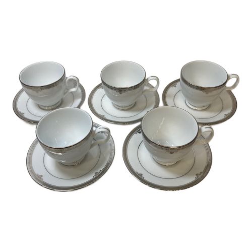 Noritake (ノリタケ) カップ&ソーサー バッキンガムプラチナ ５Pセット