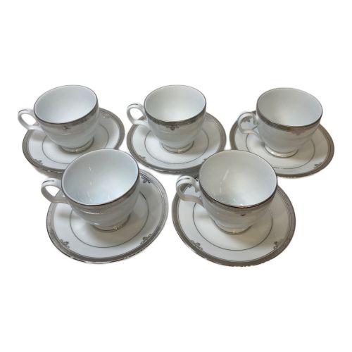 Noritake (ノリタケ) カップ&ソーサー バッキンガムプラチナ ５Pセット