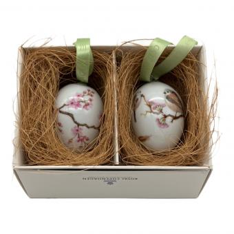 ROYAL COPENHAGEN (ロイヤル・コペンハーゲン) イースターエッグ 2個セット 桜と長尾鳥