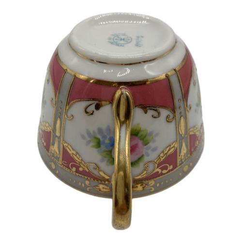 Noritake (ノリタケ) カップ&ソーサー・ケーキプレート 金盛り薔薇文トリオ  オールドノリタケ