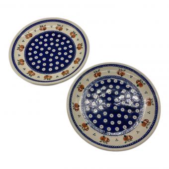 BOLESLAWIEC (ボレスワヴィエツ) ハンドペイントプレート ポーリッシュポタリー 2Pセット