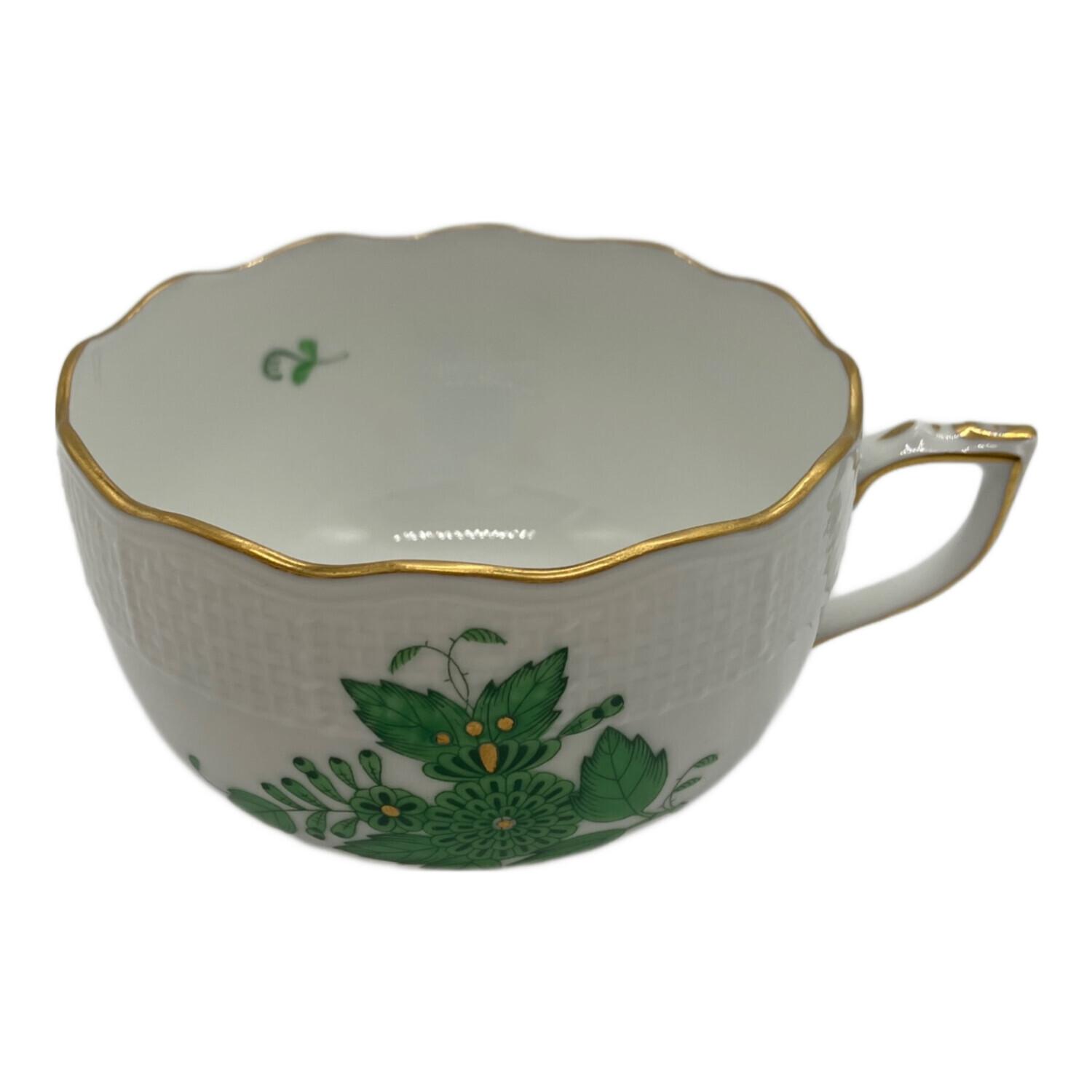 ヘレンド アポニーグリーン ティーカップ 小鳥 蓋付き 希少 日本限定
