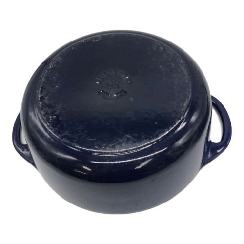 LE CREUSET (ルクルーゼ) 鋳造両手鍋 インディゴ 22cm