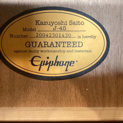 EPIPHONE (エピフォン) エレアコギター  J-45 Kazuyoshi Saito model