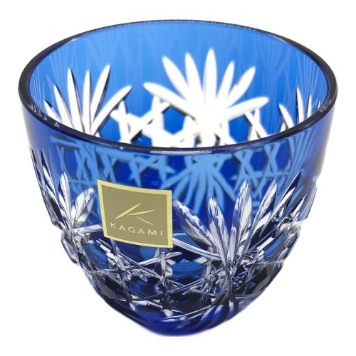 KAGAMI CRYSTAL (カガミクリスタル) 冷酒江戸切子グラス 笹っ葉に斜十文字 ペア