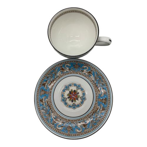 Wedgwood (ウェッジウッド) カップ&ソーサー 黒壺刻印 フロレンティーン・ターコイズ