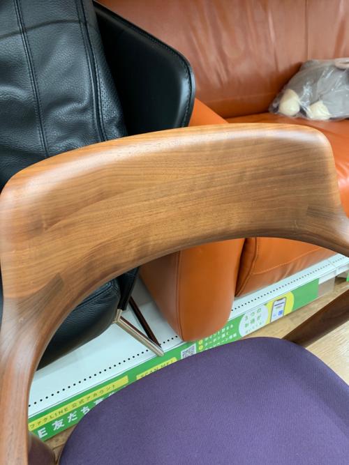 MARUNI (マルニ) ダイニングチェアー ブラウン×パープル 331 アームチェア 木製 HIROSHIMA