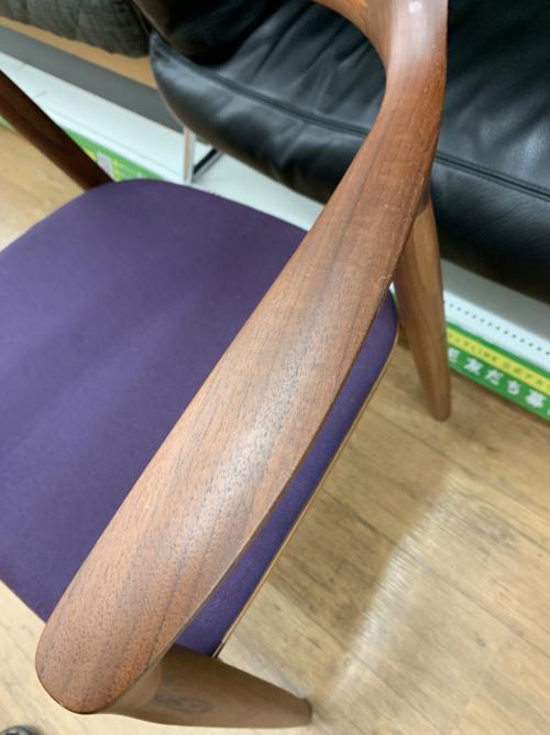 MARUNI (マルニ) ダイニングチェアー ブラウン×パープル 331 アームチェア 木製 HIROSHIMA