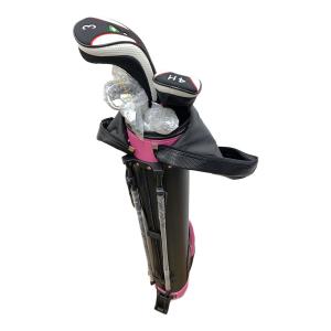 ゴルフクラブ クラブ&キャディーバッグセット 5本セット 未使用品 レディース用 ブラック×ピンク