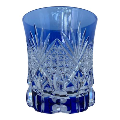 切子 ミニロックグラス ブルー
