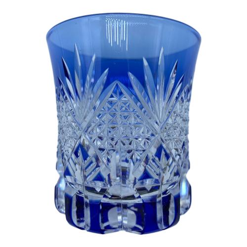 切子 ミニロックグラス ブルー