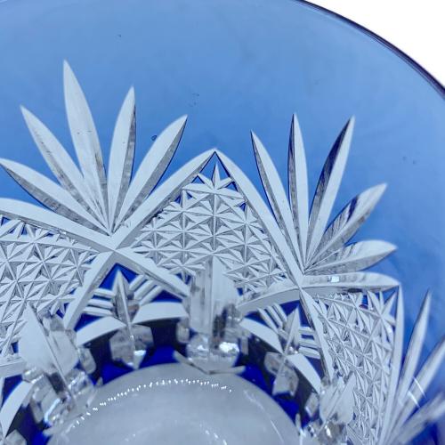 切子 ミニロックグラス ブルー