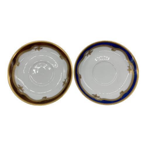 Noritake (ノリタケ) カップ&ソーサー 金彩 レッド＆ブルー ① アクレイム 2Pセット