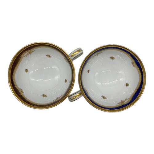 Noritake (ノリタケ) カップ&ソーサー 金彩 レッド＆ブルー ① アクレイム 2Pセット
