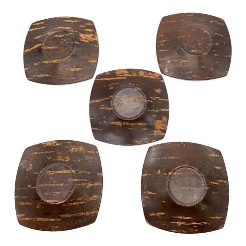 桜皮細工 (オウヒザイク) 茶器セット