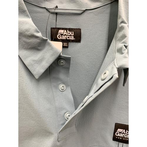 Abu Garcia (アブガルシア) ウォーターレジスタント フィッシングポロ メンズ SIZE XL ブルーグレー