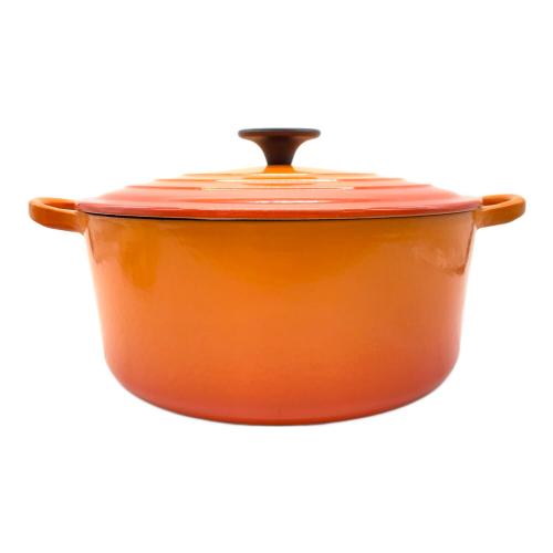 LE CREUSET (ルクルーゼ) 両手鍋 24㎝ オレンジ ココット・ロンド