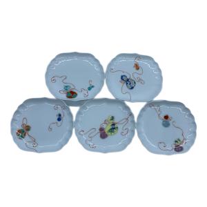 深川製磁 (フカガワセイジ) 小皿 菊中割