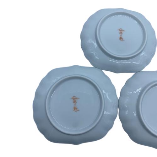 深川製磁 (フカガワセイジ) 小皿 菊中割