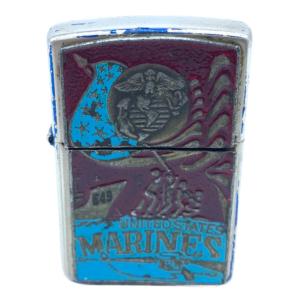ZIPPO (ジッポ) オイルライター 2001年製 MARINES バッチ付属