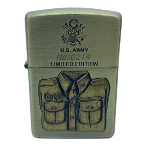 ZIPPO (ジッポ) オイルライター 1995年製 U.S.ARMY LIMITED EDITION No,0214 階級バッチ付 @