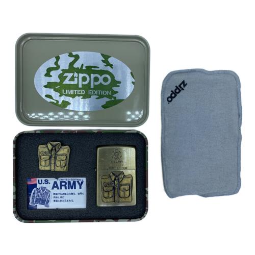 ZIPPO (ジッポ) オイルライター 1995年製 U.S.ARMY LIMITED EDITION No,0214 階級バッチ付 @