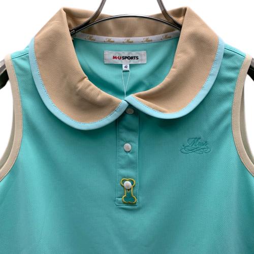 M U SPORTS (エムユースポーツ) ポロシャツ ゴルフウェア(トップス) レディース グリーン×ベージュ