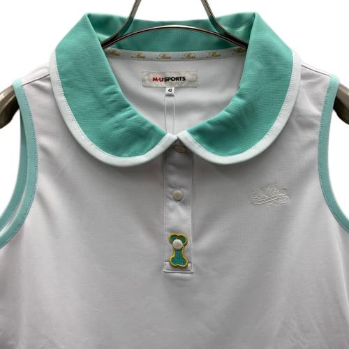 M U SPORTS (エムユースポーツ) ポロシャツ ゴルフウェア(トップス) レディース ホワイト×グリーン