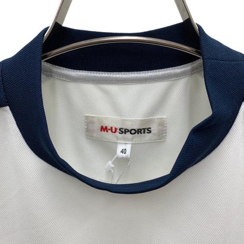 M U SPORTS (エムユースポーツ) ゴルフウェア(トップス) レディース ホワイト×ネイビー