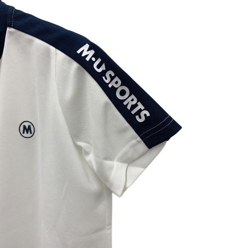 M U SPORTS (エムユースポーツ) ゴルフウェア(トップス) レディース ホワイト×ネイビー
