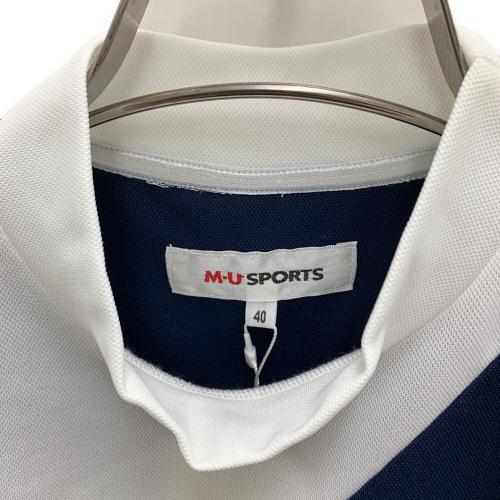 M U SPORTS (エムユースポーツ) ゴルフウェア(トップス) レディース ホワイト×ネイビー