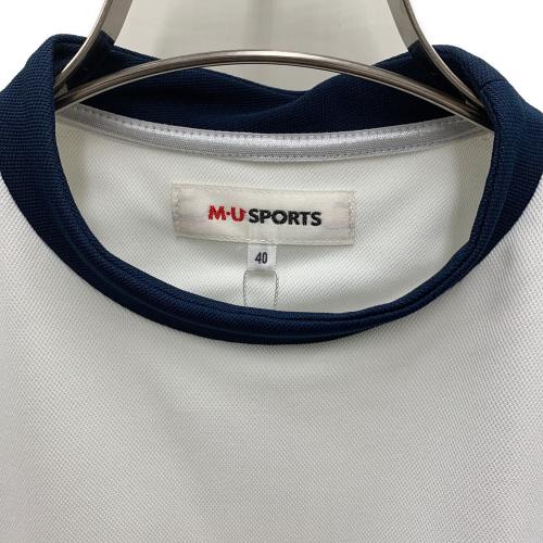 M U SPORTS (エムユースポーツ) ゴルフウェア(トップス) レディース ホワイト×ネイビー
