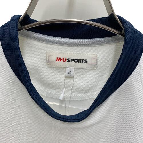 M U SPORTS (エムユースポーツ) ゴルフウェア(トップス) レディース ホワイト×ネイビー