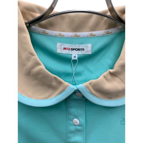 M U SPORTS (エムユースポーツ) ポロシャツ ゴルフウェア(トップス) レディース グリーン×ベージュ