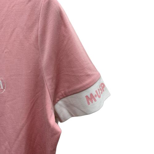 M U SPORTS (エムユースポーツ) ポロシャツ ゴルフウェア(トップス) レディース ピンク×ホワイト